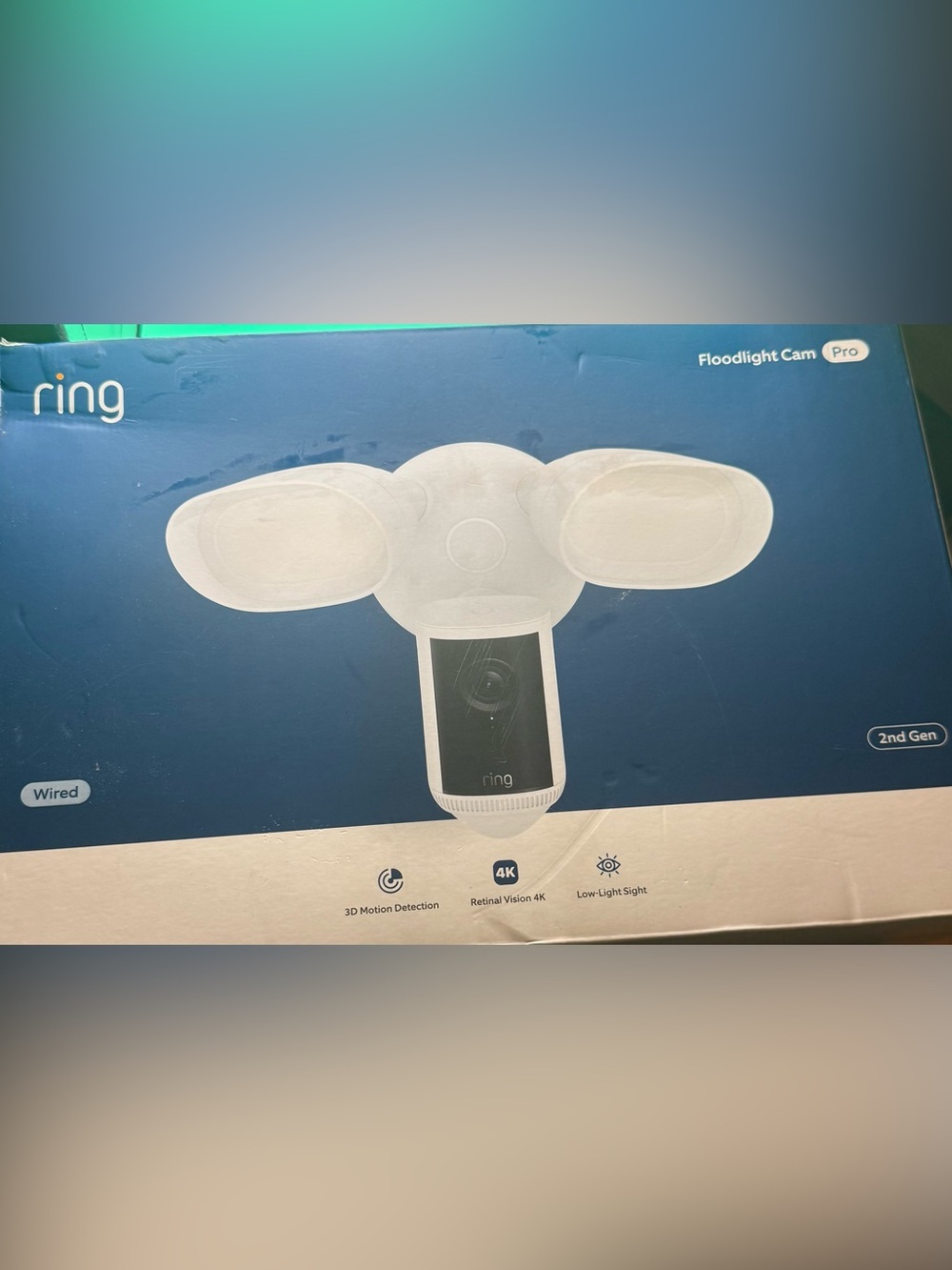 Ring Floodlight Camera with Dual LEDs in White